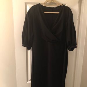 Black Off the Shoulder Wrap Dress